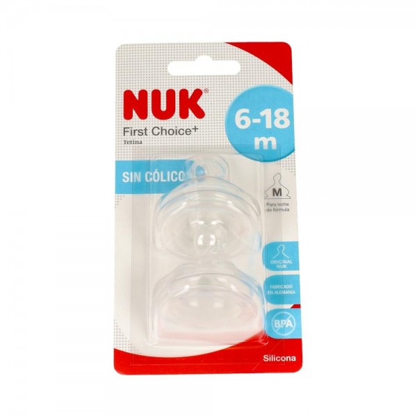 Tetina Nuk Ancha Fc T2 6-18M Sil M Leche 2U