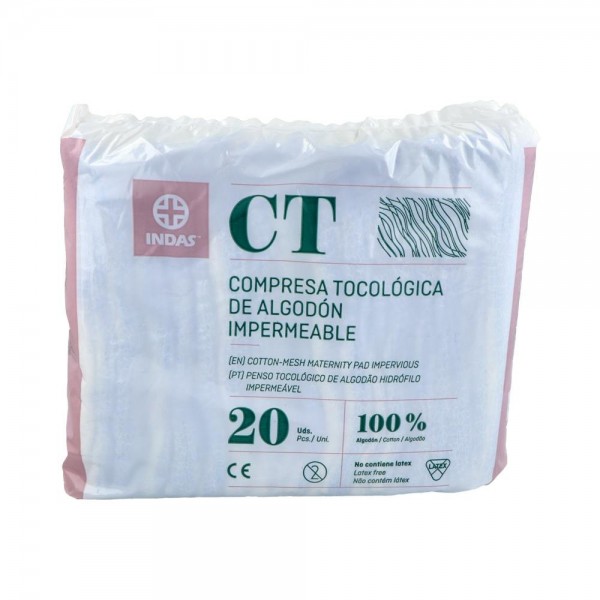 COMPRESA HIG INDAS CT MATERNITY ALGODON 20 U