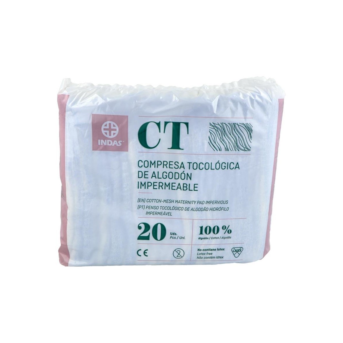 COMPRESA HIG INDAS CT MATERNITY ALGODON 20 U