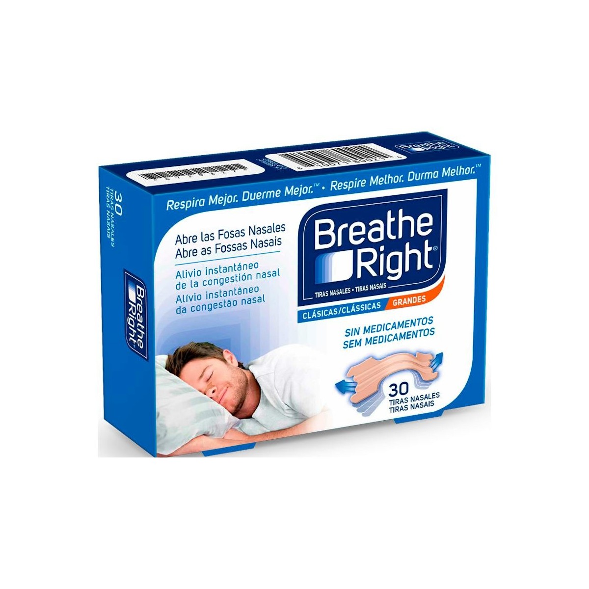 BREATHE RIGHT TIRAS NASAL GDE 30 U CLASICAS